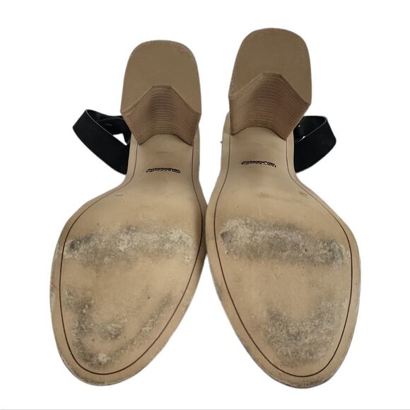 Gianni bini "Marilane" Black Suede Leather Asymmetrical Sandal Shoe Size 9.5 - Picture 7 of 11